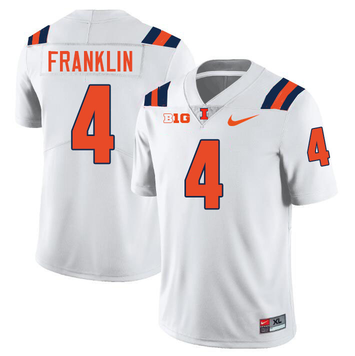 #4 Zakhari Franklin Illinois Fighting Illini Football Jersey,Uniforms-White